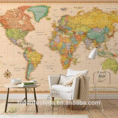 3d effect wallpaper floor sticker world map pattern self adhesive peel and stick environmental friendly PVC wall paper